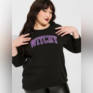 Torrid Witchy Classic Fit Cozy Fleece Crew Neck Sweatshirt
